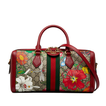 GUCCI GG Supreme Ophidia Web Flora Satchel