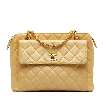 CHANEL Caviar Front Pocket Shoulder Bag