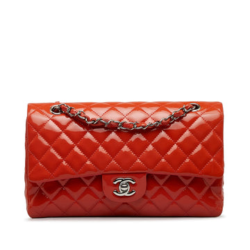 CHANEL Medium Classic Patent Double Flap Shoulder Bag