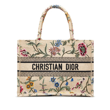 DIOR Medium Petite Fleurs Raffia Book Tote Tote Bag