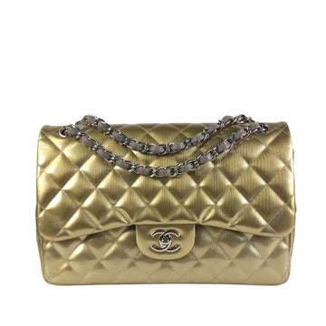 CHANEL Jumbo Classic Patent Double Flap Shoulder Bag