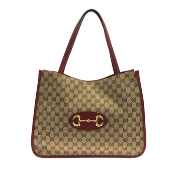 GUCCI GG Canvas Horsebit 1955 Tote Bag