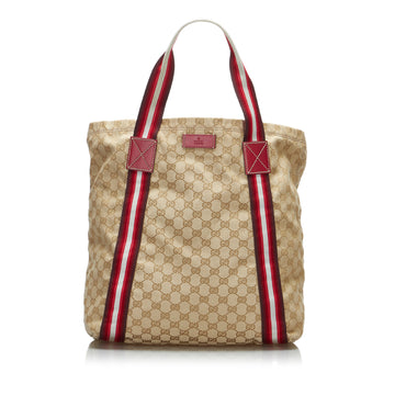 GUCCI GG Canvas Web Tote Tote Bag