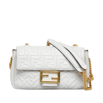 FENDI Zucca Embossed Midi Baguette