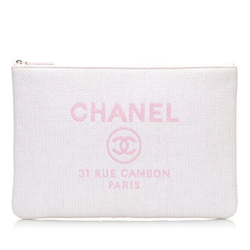 Chanel Large Raffia Deauville O Case Clutch Bag