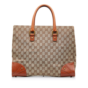 GUCCI GG Canvas Nailhead Tote Tote Bag