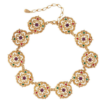 VINTAGE 1980s  Ornate Jewel Necklace