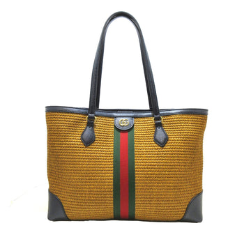 GUCCI Medium Raffia Ophidia Tote Bag