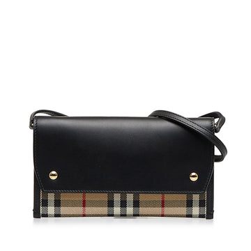 BURBERRY House Check Wallet On Strap Crossbody Bag