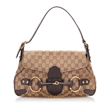 Gucci GG Canvas Horsebit Shoulder Bag