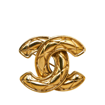 CHANEL CC Quilted Brooch Costume Brooch