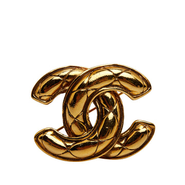 CHANEL CC Quilted Brooch Costume Brooch