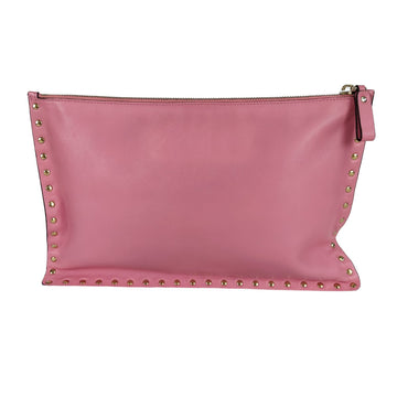 VALENTINO Rockstud clutch bag in pink leather