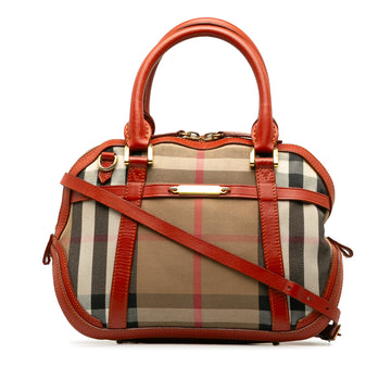 BURBERRY House Check Bridle Orchard Satchel