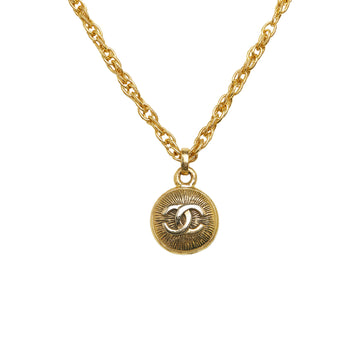 CHANEL CC Round Pendant Necklace Costume Necklace