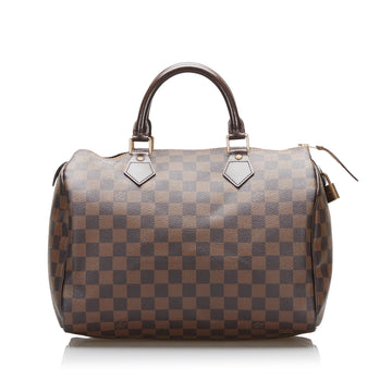 LOUIS VUITTON Damier Ebene Speedy 30 Boston Bag