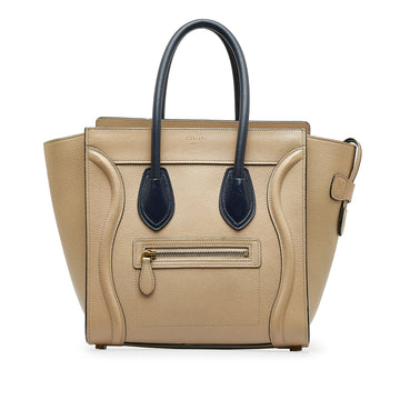 CELINE Micro Luggage Tote Bicolor Tote Bag