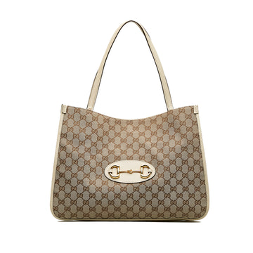 GUCCI GG Canvas Horsebit 1955 Tote Bag