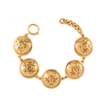 CHANEL 1980s  Chanel Quilted Medallion Bracelet