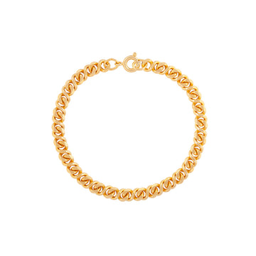 VINTAGE 1990s  Gold Plated Curb Chain Bracelet