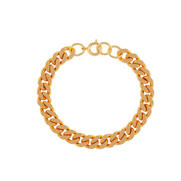 VINTAGE 1980s  Gold Plated Curb Chain Bracelet