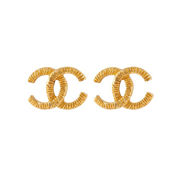 CHANEL 1993  Chanel Hammered Clip-On Earrings
