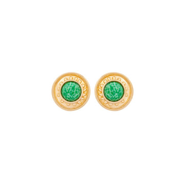 VINTAGE 1980s  Green Clip-On Earrings