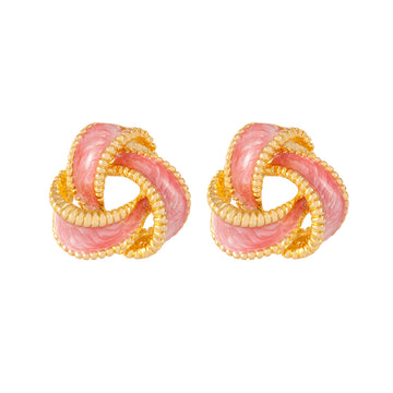 VINTAGE 1980s  Ribbon Pink Clip-On Earrings