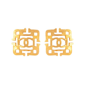 CHANEL 1989 A Rare Pair Of  Chanel Logo Clip-On Earrings
