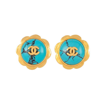 CHANEL 1997 A Rare Pair Of  Chanel Turquoise Clip-On Earrings