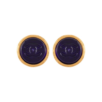 CHANEL 1993  Rare Chanel Blue Gripoix Clip-On Earrings