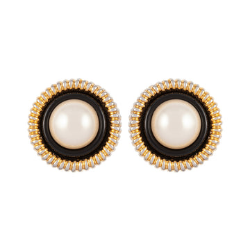 CHANEL 1960s  Chanel Faux Pearl Clip-On Earrings