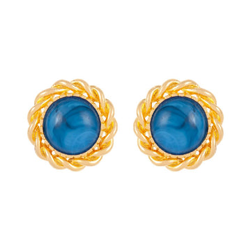 VINTAGE 1990s  Blue Marbled Clip-On Earrings