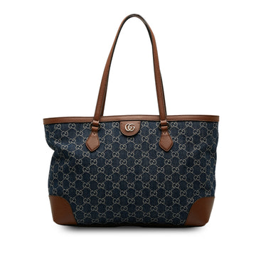 GUCCI Medium GG Denim Ophidia Shopping Tote Tote Bag