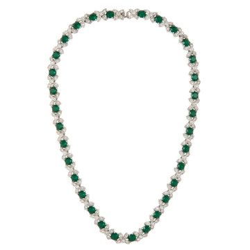 VINTAGE 1960s  Faux Emerald Necklace