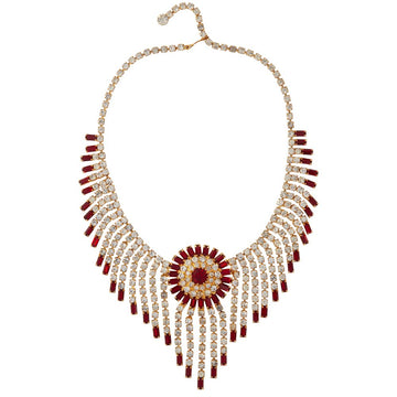 VINTAGE 1980s  Ruby Edwardian Revival Necklace