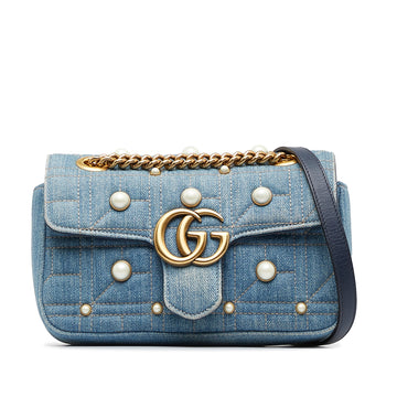 GUCCI Mini Pearly GG Marmont Matelasse Shoulder Bag