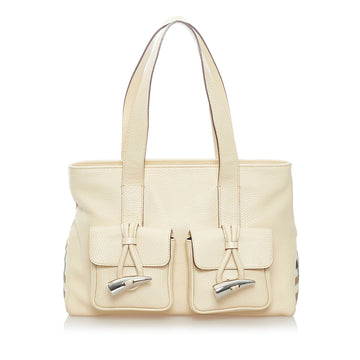 Burberry Leather Horn Toggle Tote Bag