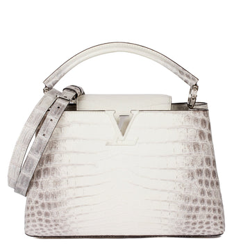 Louis Vuitton White Himalaya Matte Crocodile Leather Capucines MM Shoulder Bag