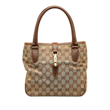 GUCCI GG Canvas Jackie Piston Lock Tote Bag