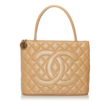 Chanel Medallion Caviar Leather Tote Bag