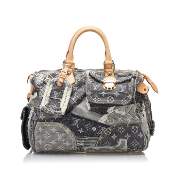 Louis Vuitton Monogram Denim Patchwork Speedy 30 Boston Bag