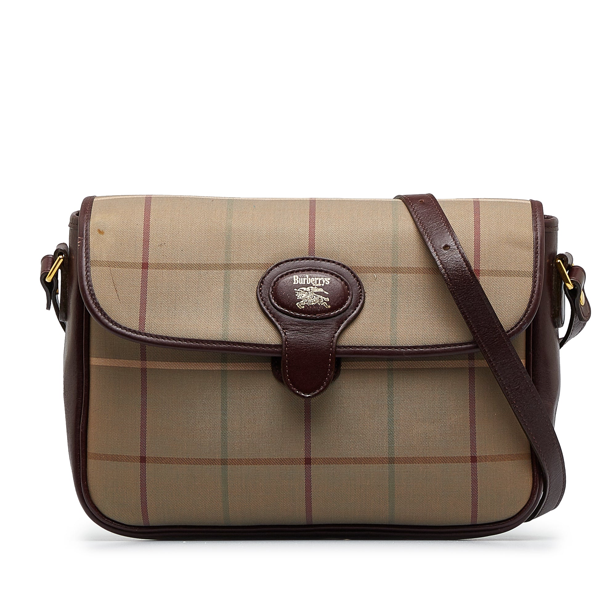 BURBERRY Vintage Check Canvas Crossbody Crossbody Bag