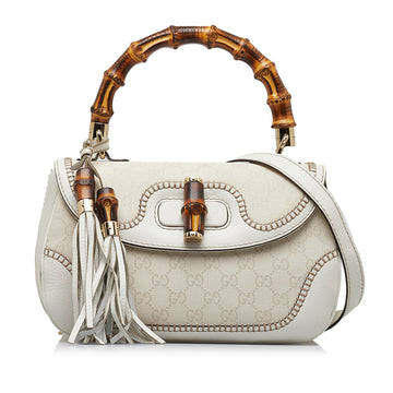 GUCCI GG Canvas New Bamboo Satchel