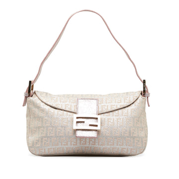 FENDI Metallic Zucchino Double Flap Baguette