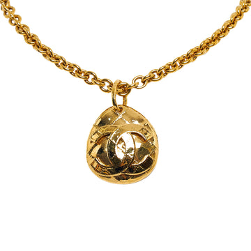 CHANEL CC Round Pendant Necklace Costume Necklace