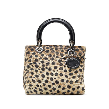 DIORMedium Cannage Leopard Print Lady  Handbag
