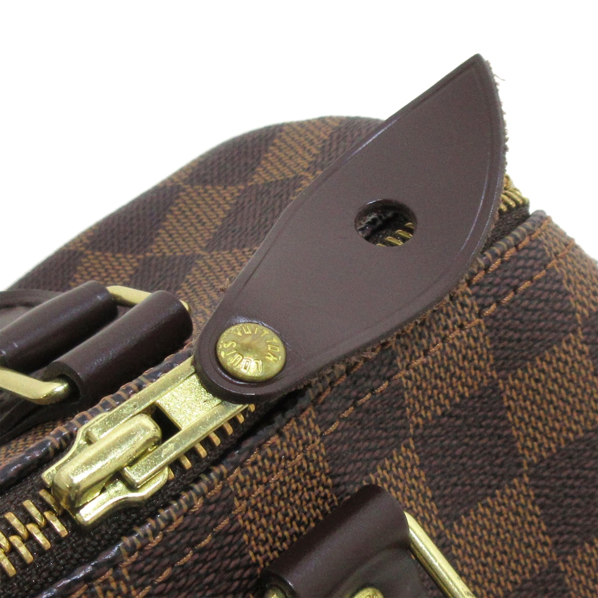 Louis Vuitton Damier Ebene Speedy 25 Boston Bag Leather ref.306670