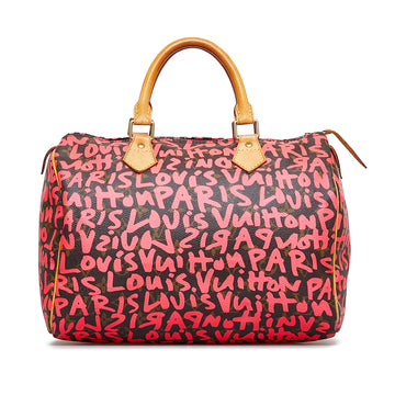 LOUIS VUITTON Monogram Graffiti Speedy 30 Boston Bag