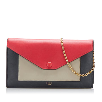 Celine Pocket Tricolor Envelope Wallet On Chain Crossbody Bag